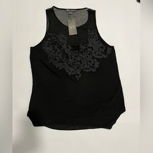 NWT - Armani Exchange lace appliqué blouse - size L